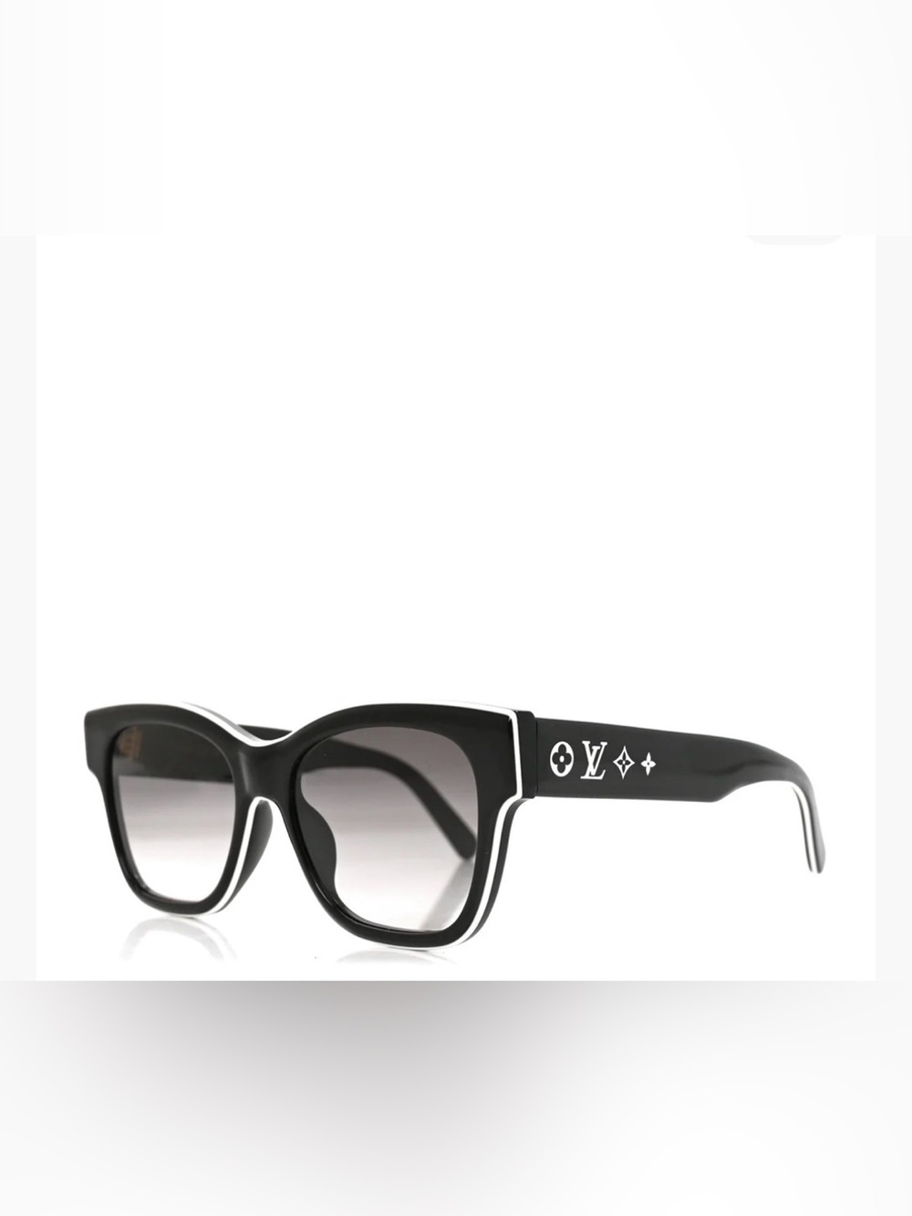 Louis Vuitton Black Sunglasses with White Trim and LV Logo
